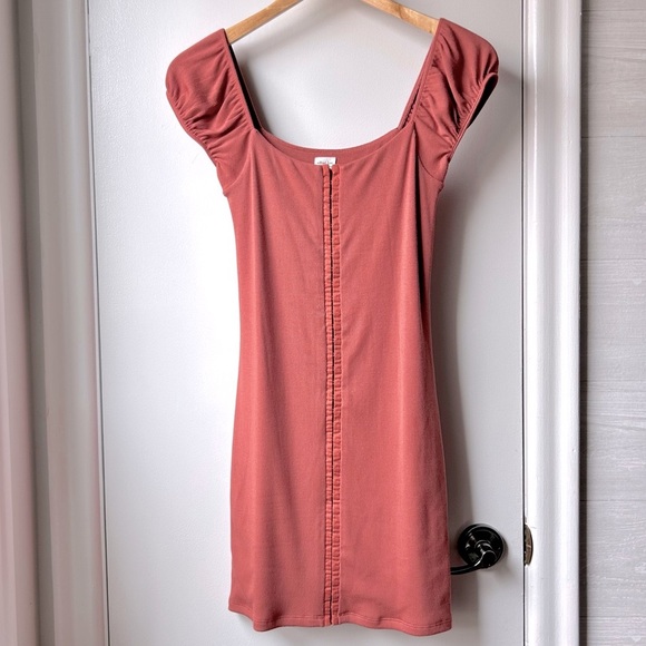 WILFRED Fortune Stretch Ribbed Mini Dress Clay - Picture 3 of 9